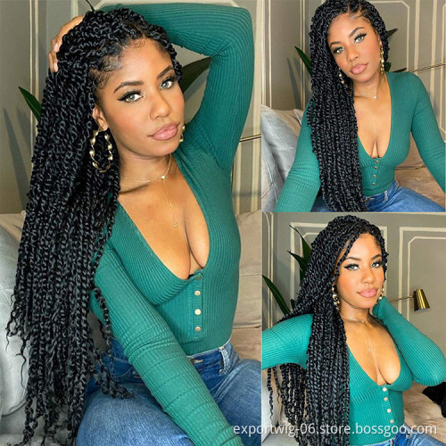 Passion Twist Crochet Hair Extension Synthetic Fiber Ombre Color 18inch Long Passion Water Wave Twists Braiding Hair